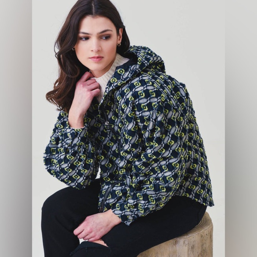 BOGNER Anissa Jacket XS 22.5โ p2p Peacock Multi $990 Retail NWOT